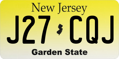NJ license plate J27CQJ
