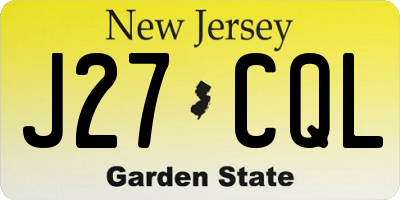 NJ license plate J27CQL