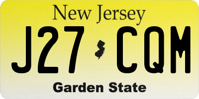 NJ license plate J27CQM