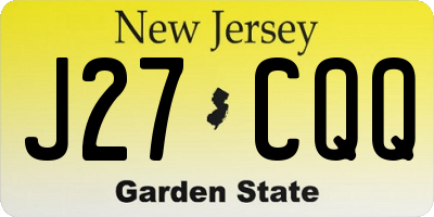 NJ license plate J27CQQ