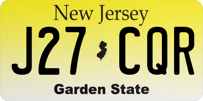 NJ license plate J27CQR
