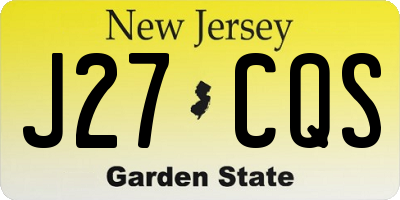 NJ license plate J27CQS
