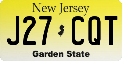 NJ license plate J27CQT