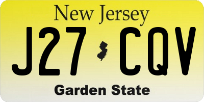 NJ license plate J27CQV