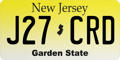 NJ license plate J27CRD