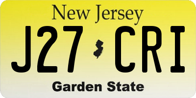 NJ license plate J27CRI