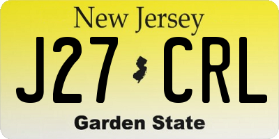 NJ license plate J27CRL