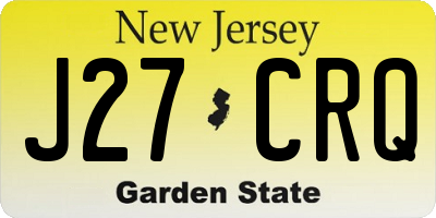 NJ license plate J27CRQ