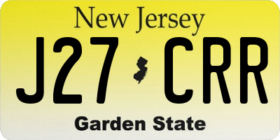 NJ license plate J27CRR