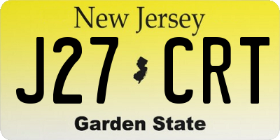 NJ license plate J27CRT
