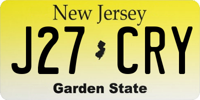 NJ license plate J27CRY