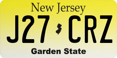 NJ license plate J27CRZ