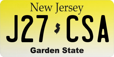 NJ license plate J27CSA