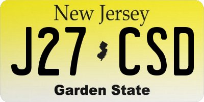 NJ license plate J27CSD
