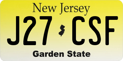 NJ license plate J27CSF