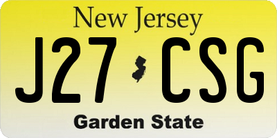 NJ license plate J27CSG