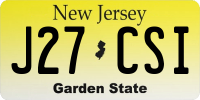 NJ license plate J27CSI