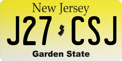 NJ license plate J27CSJ
