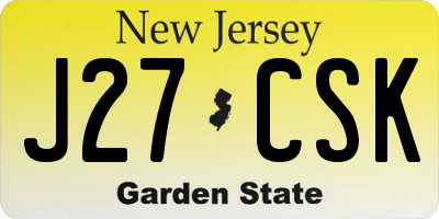 NJ license plate J27CSK