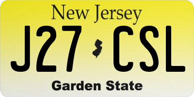 NJ license plate J27CSL