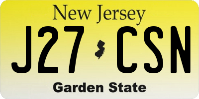 NJ license plate J27CSN
