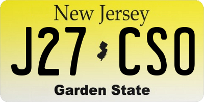 NJ license plate J27CSO