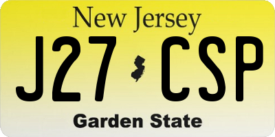NJ license plate J27CSP