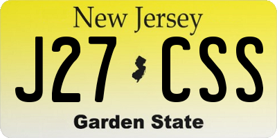 NJ license plate J27CSS