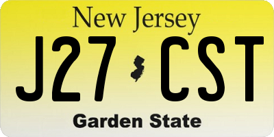 NJ license plate J27CST