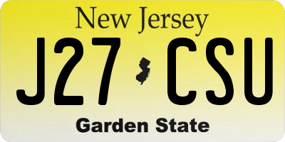 NJ license plate J27CSU