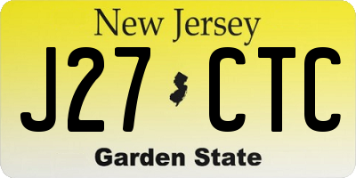 NJ license plate J27CTC