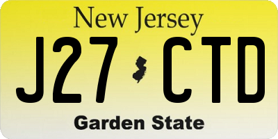 NJ license plate J27CTD
