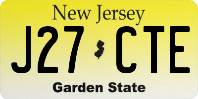 NJ license plate J27CTE