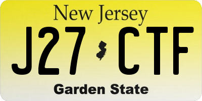 NJ license plate J27CTF