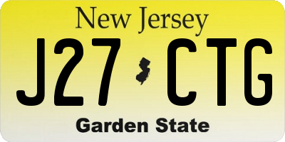 NJ license plate J27CTG