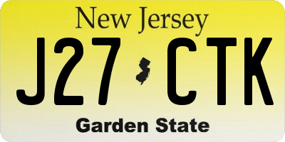 NJ license plate J27CTK