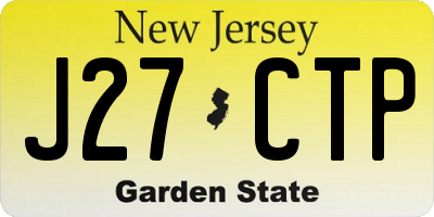 NJ license plate J27CTP