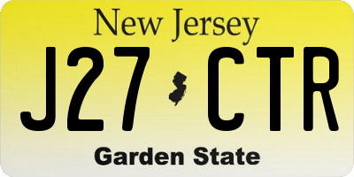 NJ license plate J27CTR