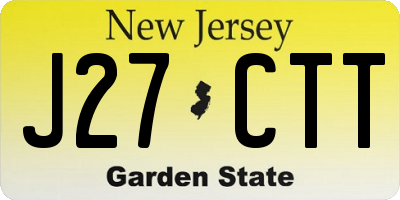 NJ license plate J27CTT