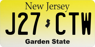 NJ license plate J27CTW