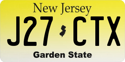 NJ license plate J27CTX