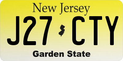 NJ license plate J27CTY
