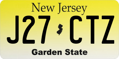 NJ license plate J27CTZ