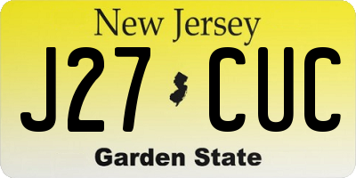 NJ license plate J27CUC