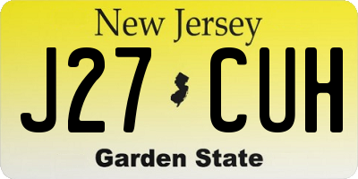 NJ license plate J27CUH