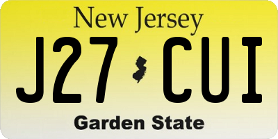 NJ license plate J27CUI