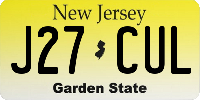 NJ license plate J27CUL