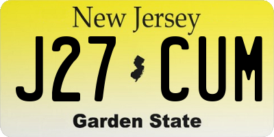 NJ license plate J27CUM