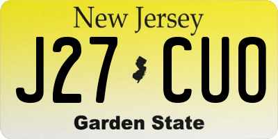 NJ license plate J27CUO