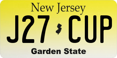 NJ license plate J27CUP